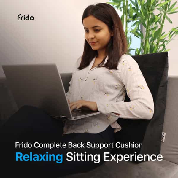 Frido Memory Foam Wedge Cushion|Complete Back Support |Improves Comfort & Posture (Pack Of 2)