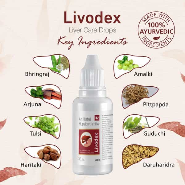 Livodex Drops Liver Health 30 Ml | Liver Health Supplement | Detox Liver| Fatty Liver (Pack Of 4)