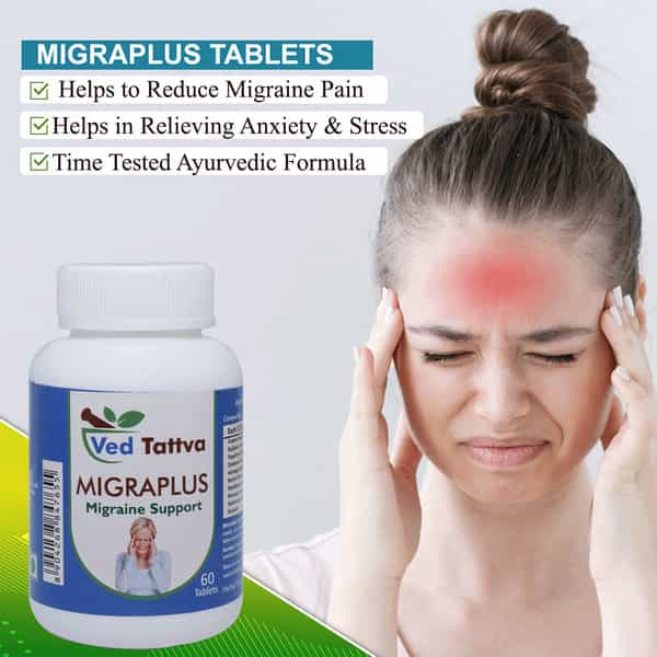 Ved Tattva Migra Plus 60 Tablets - Natural Supplement For Migraine Support