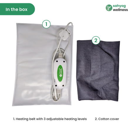 Sahyog Wellness Orthopaedic Electric Heating Belt For Any Body Pain Relief With Cover (White)
