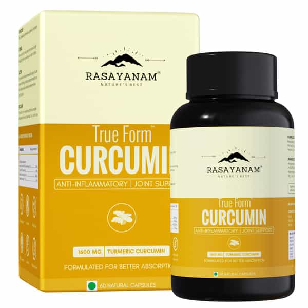 Rasayanam Curcumin 1600Mg | Nano Curcumin 95% Curcuminoids | Turmeric & Piperine - 60 Capsules