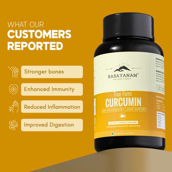 Rasayanam Curcumin 1600Mg | Nano Curcumin 95% Curcuminoids | Turmeric & Piperine - 60 Capsules
