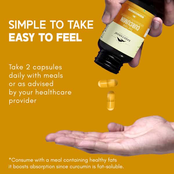 Rasayanam Curcumin 1600Mg | Nano Curcumin 95% Curcuminoids | Turmeric & Piperine - 60 Capsules