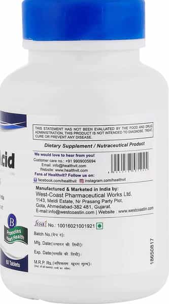 Healthvit Folic Acid 800 Mcg - 60 Tablets