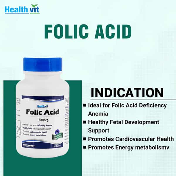 Healthvit Folic Acid 800 Mcg - 60 Tablets