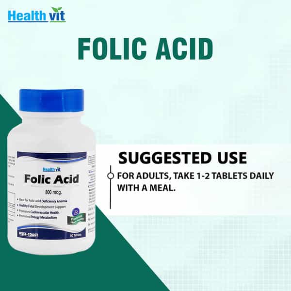 Healthvit Folic Acid 800 Mcg - 60 Tablets