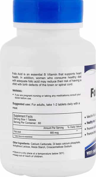 Healthvit Folic Acid 800 Mcg - 60 Tablets