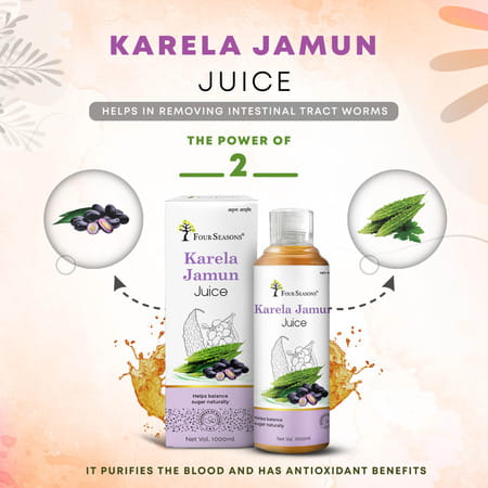Four Seasons Karela Jamun Juice 1L | Helps Control Blood Sugar Levels & Cholesterol