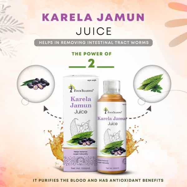 Four Seasons Karela Jamun Juice 1L | Helps Control Blood Sugar Levels & Cholesterol
