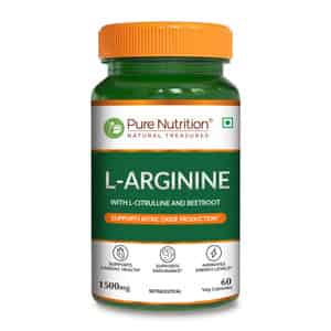 Pure Nutrition L-arginine For Good Blood Flow And Healthy Heart 60 Capsules