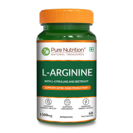 Pure Nutrition L-Arginine For Good Blood Flow And Healthy Heart 60 Capsules
