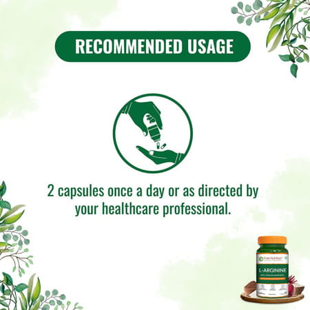 Pure Nutrition L-Arginine For Good Blood Flow And Healthy Heart 60 Capsules