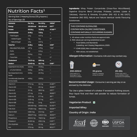 Nutrabay Gold 100% Whey Protein Concentrate Vanilla Ice Cream - 1kg