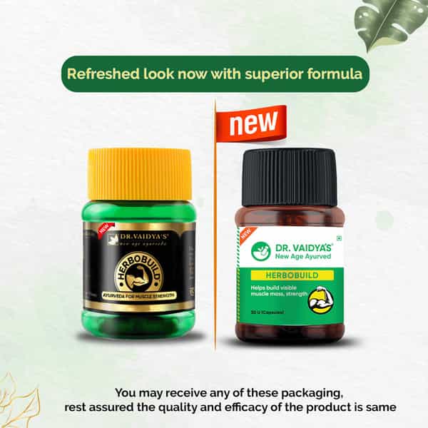 New Dr. Vaidya's Herbobuild - 30 Capsules - Pack Of 2
