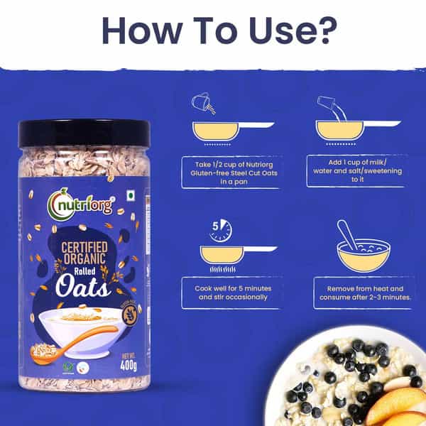 Nutriorg Certified Organic Rolled Oats 400G