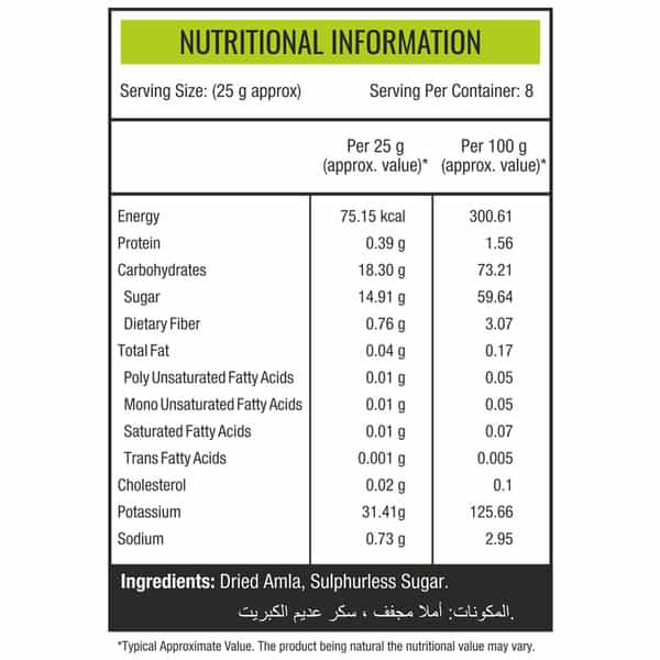 Nourishvitals Amla Fruit Dried Candy 200G Pouch