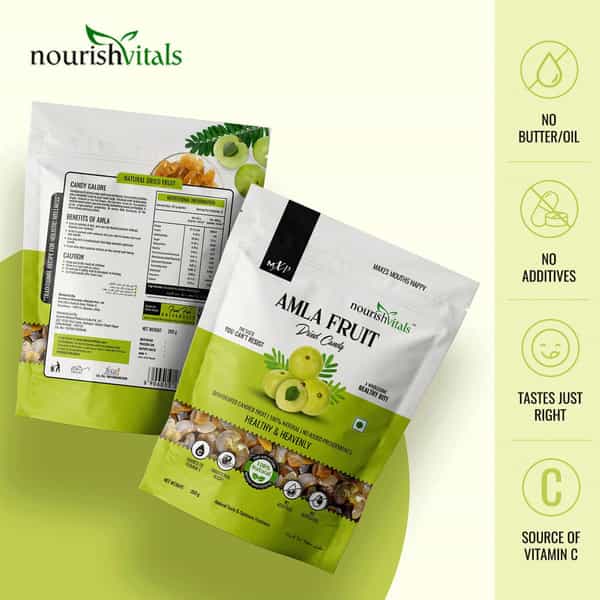 Nourishvitals Amla Fruit Dried Candy 200G Pouch