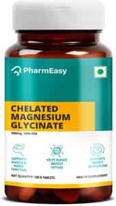 Pharmeasy Chelated Magnesium Glycinate 2000mg | Muscle | Nerve & Energy Support | 120 Tablets
