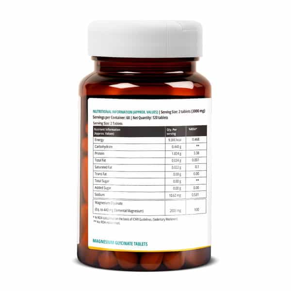 Pharmeasy Chelated Magnesium Glycinate 2000Mg | Muscle | Nerve & Energy Support | 120 Tablets