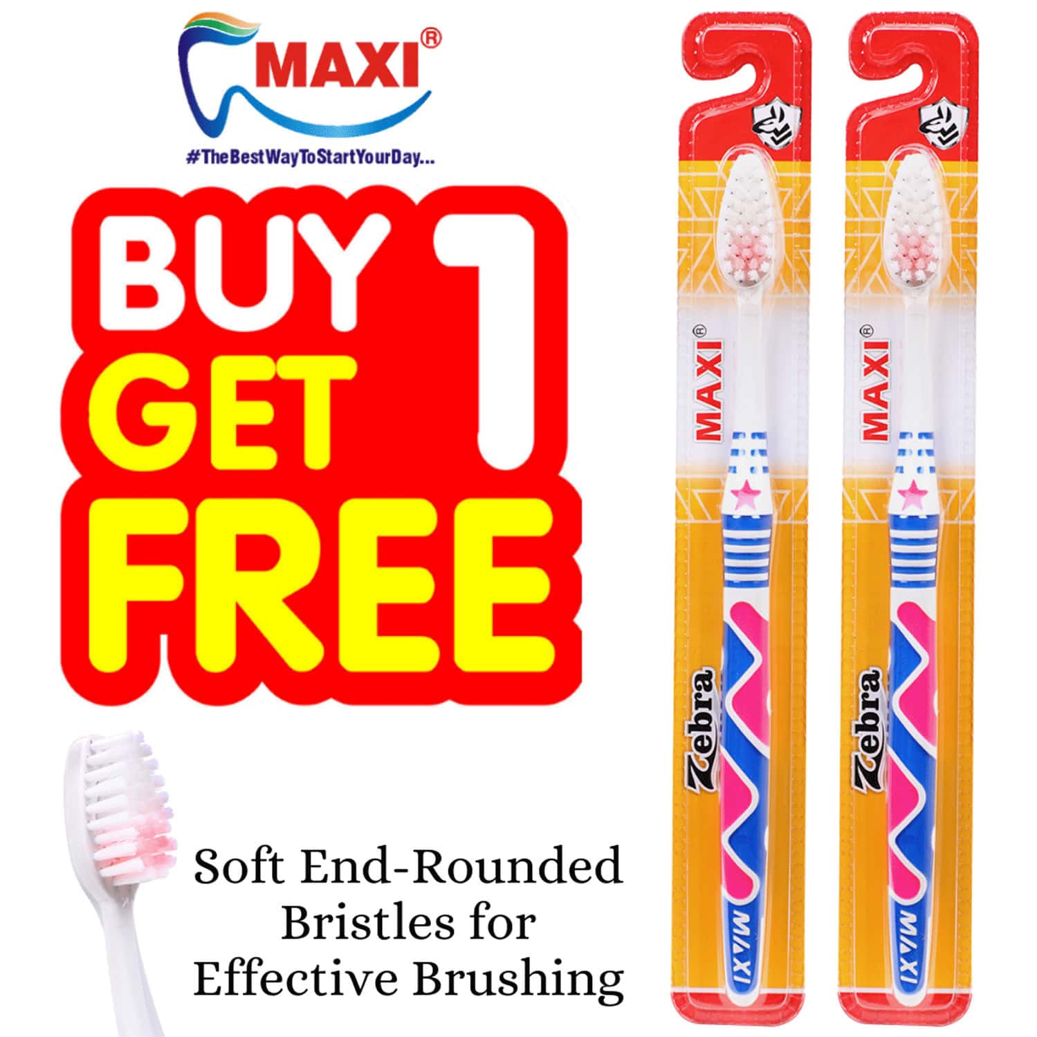 Maxi Zebra Toothbrush (Buy 1 Get 1 Free)