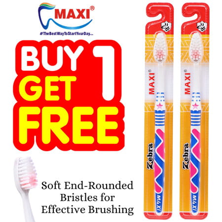 Maxi Zebra Toothbrush (buy 1 Get 1 Free)