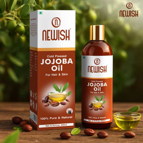 Newish Cold Pressed Jojoba Oil For Skin & Hair Growth - Virgin & Unrefined 200Ml (Pack Of 2)