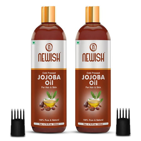Newish Cold Pressed Jojoba Oil For Skin & Hair Growth - Virgin & Unrefined 200Ml (Pack Of 2)