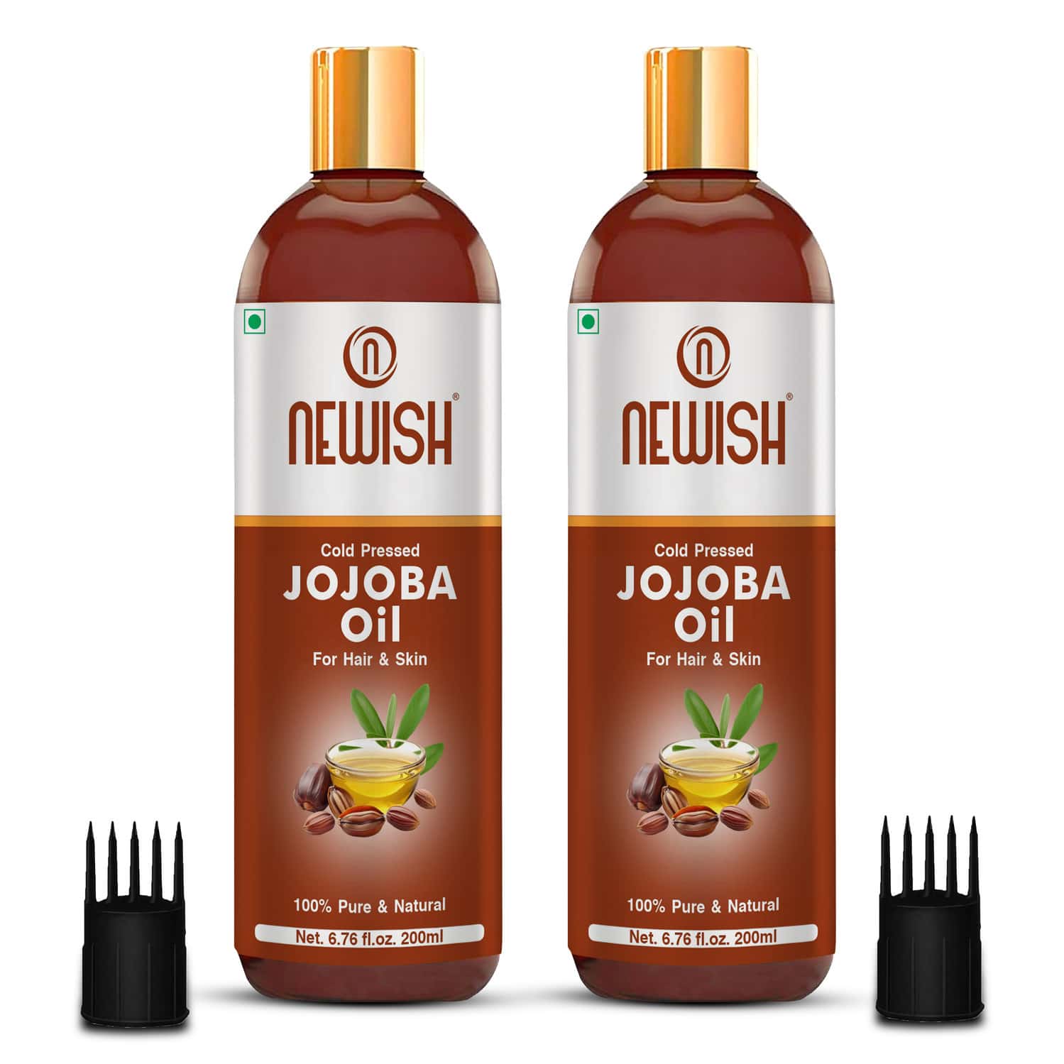 Newish Cold Pressed Jojoba Oil For Skin & Hair Growth - Virgin & Unrefined 200ml (pack Of 2)