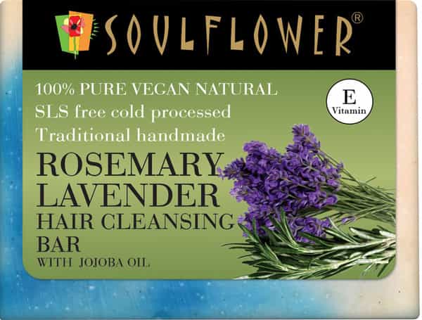 Soulflower Rosemary Lavender Hair Cleansing Bar Soap With Jojoba Oil 150Gm