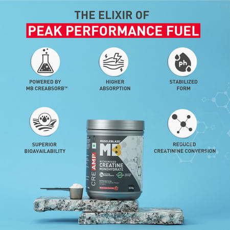 Muscleblaze Micronised Creatine Monohydrate Creamp Powder | Watermelon Kool Aid (80 Servings | 320G)