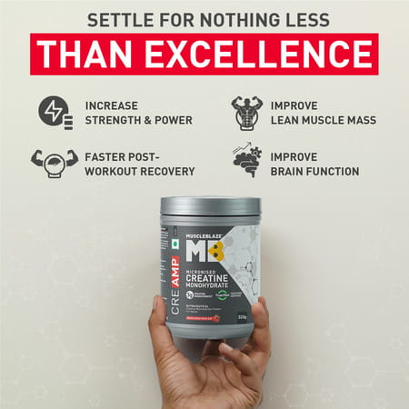 Muscleblaze Micronised Creatine Monohydrate Creamp Powder | Watermelon Kool Aid (80 Servings | 320G)