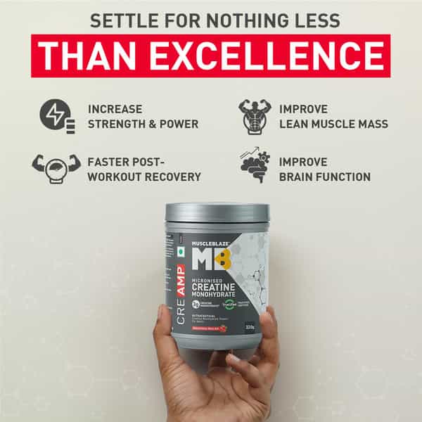 Muscleblaze Micronised Creatine Monohydrate Creamp Powder | Watermelon Kool Aid (80 Servings | 320G)