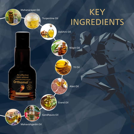 Orthomol Ayurvedic Pain Relief Oil For Joint Pain | Muscular Pain - 50 Ml (Pack Of 2)