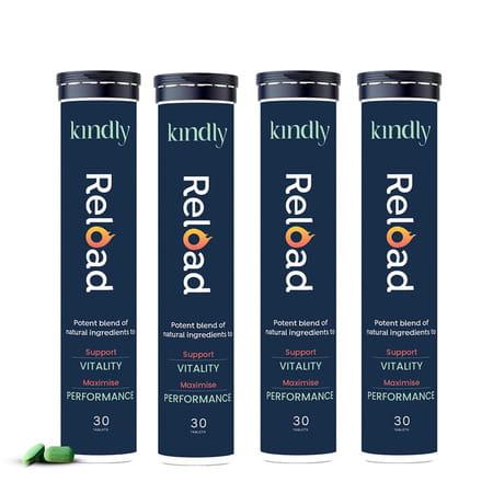 Kindly Health Ashwagandha Reload | Stamina Booster For Men | 30 Tablets | Pack Of 4