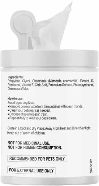 Petvit Eye Tear Stain Remover Wipes For Dogs And Cats | Fragrance Less 50 Wipes | For All Age Group
