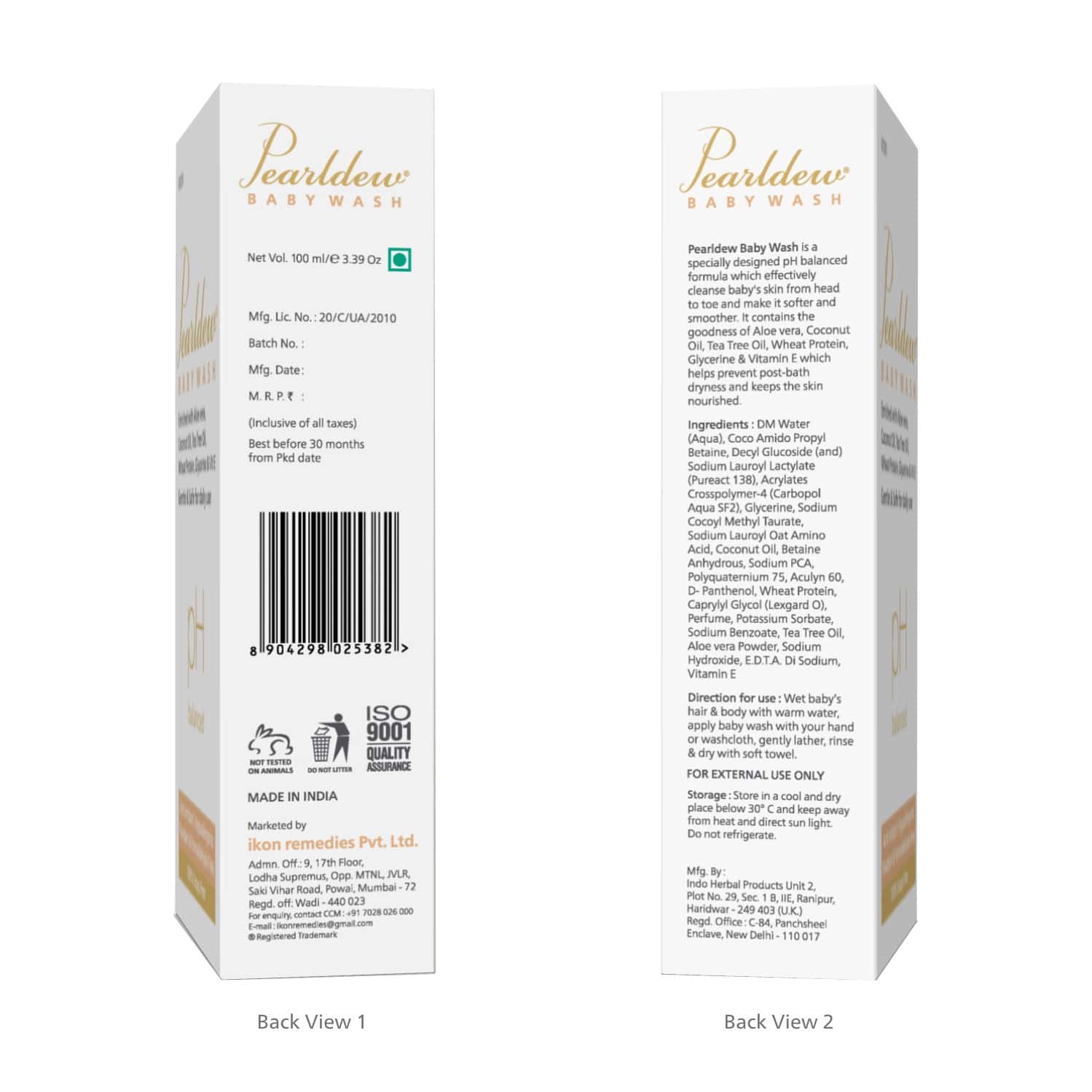 Buy PEARLDEW SKIN NOURISHING BABY WASH 100 ML COCONUT OIL & TEA TREE