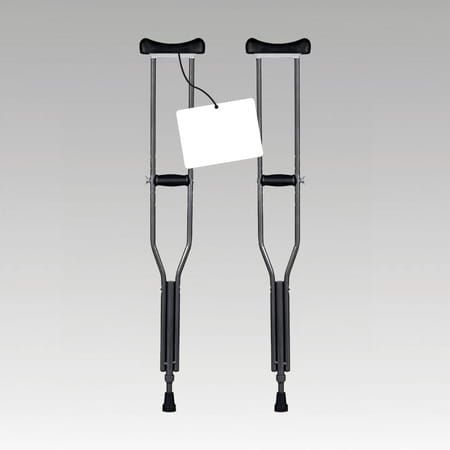 Stergic Next Adjustable Walking Crutches | Elbow Support & Moveable Arm Cuff | Strap Lock (Black)