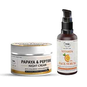 Tnw The Natural Wash Combo With Papaya & Peptide Night Cream & Vitamin C Face Serum