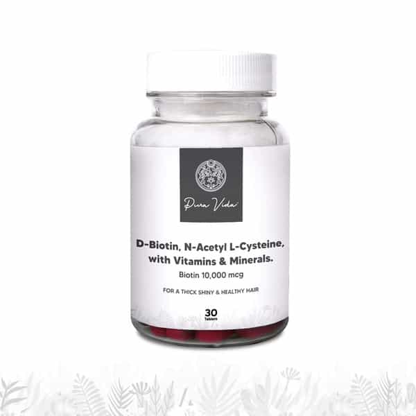 Pura Vida Biotin 10000 Mcg Tablets For Men And Women For Hair Growth | Skin & Nails (30 Tablets)