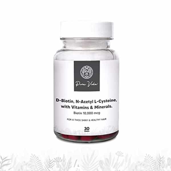 Pura Vida Biotin 10000 Mcg Tablets For Men And Women For Hair Growth | Skin & Nails (30 Tablets)