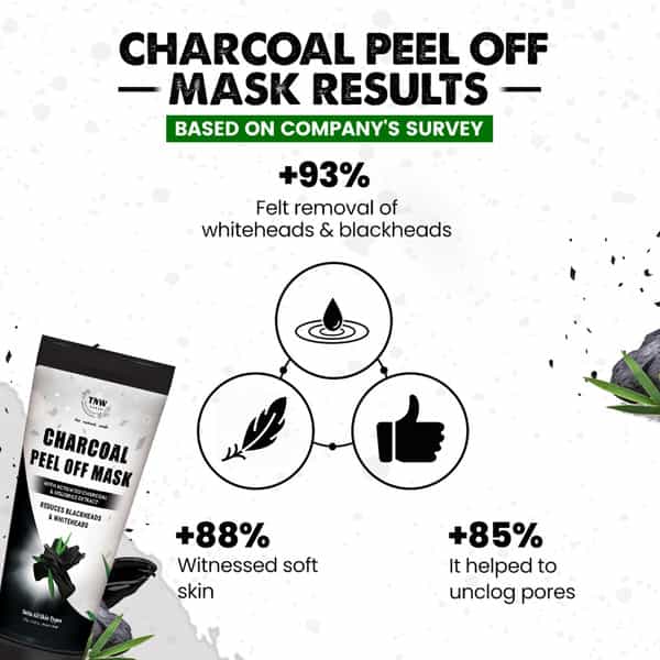Tnw The Natural Wash Charcoal Peel Off Mask For Blackheads And Removes Tan | Activated Charcoal
