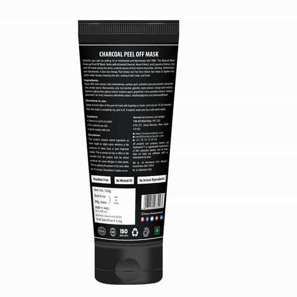 Tnw The Natural Wash Charcoal Peel Off Mask For Blackheads And Removes Tan | Activated Charcoal
