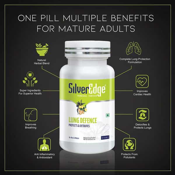 Silveredge Lung Defence (Protects & Detoxifies) For Men & Women | 30 Tablets