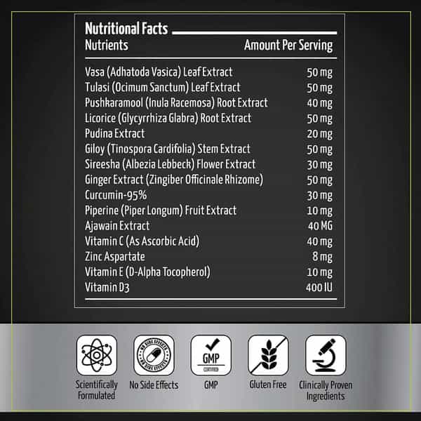 Silveredge Lung Defence (Protects & Detoxifies) For Men & Women | 30 Tablets