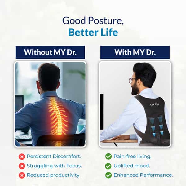 My Dr. Posture Corrector Belt For Unisex Adjustable Back & Shoulder Support Brace For Spine Alignmen
