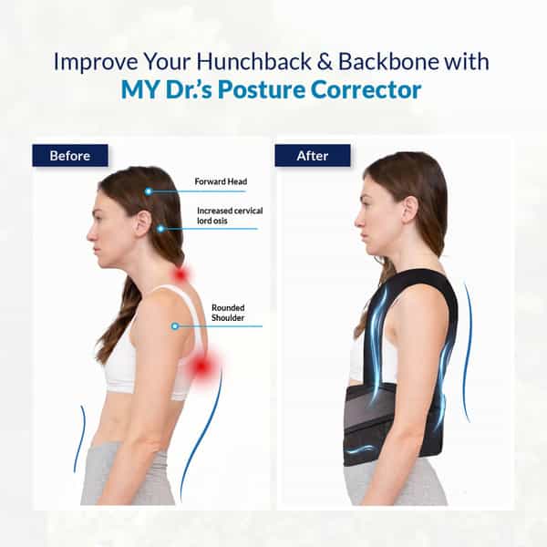My Dr. Posture Corrector Belt For Unisex Adjustable Back & Shoulder Support Brace For Spine Alignmen