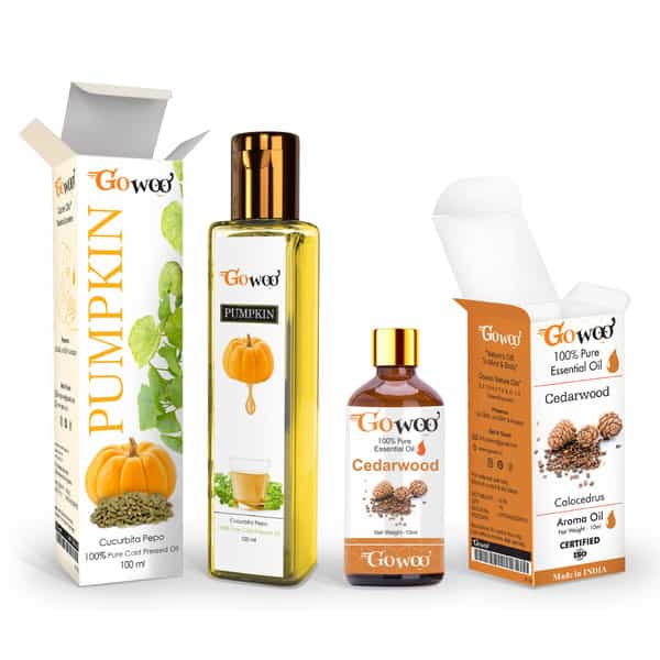 Pack Of 2 Cedarwood Essential Oil & Pumpkin Seed Carrier Oil - 100% Pure & Natural Therapeutic Grade