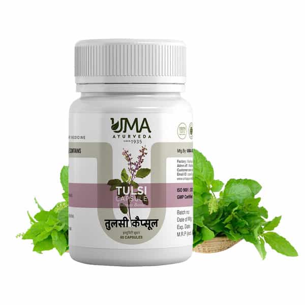 Uma Ayurveda Tulsi Capsule Ayurvedic Capsules - Useful In Fever Control Immunilogical Jwar - 60N