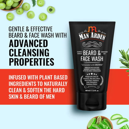 Man Arden Beard And Face Grooming Combo -Beard And Face Wash + Beard Oil + Beard Balm