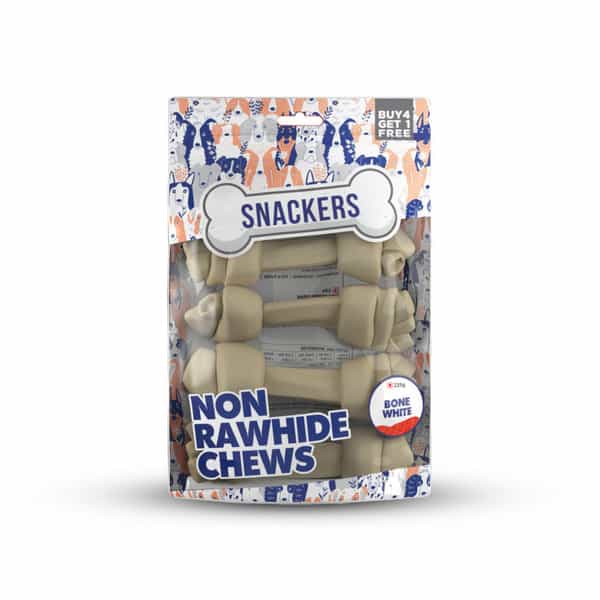 Snackers Non Rawhide Chews Bone White Dog Treats | 225 G